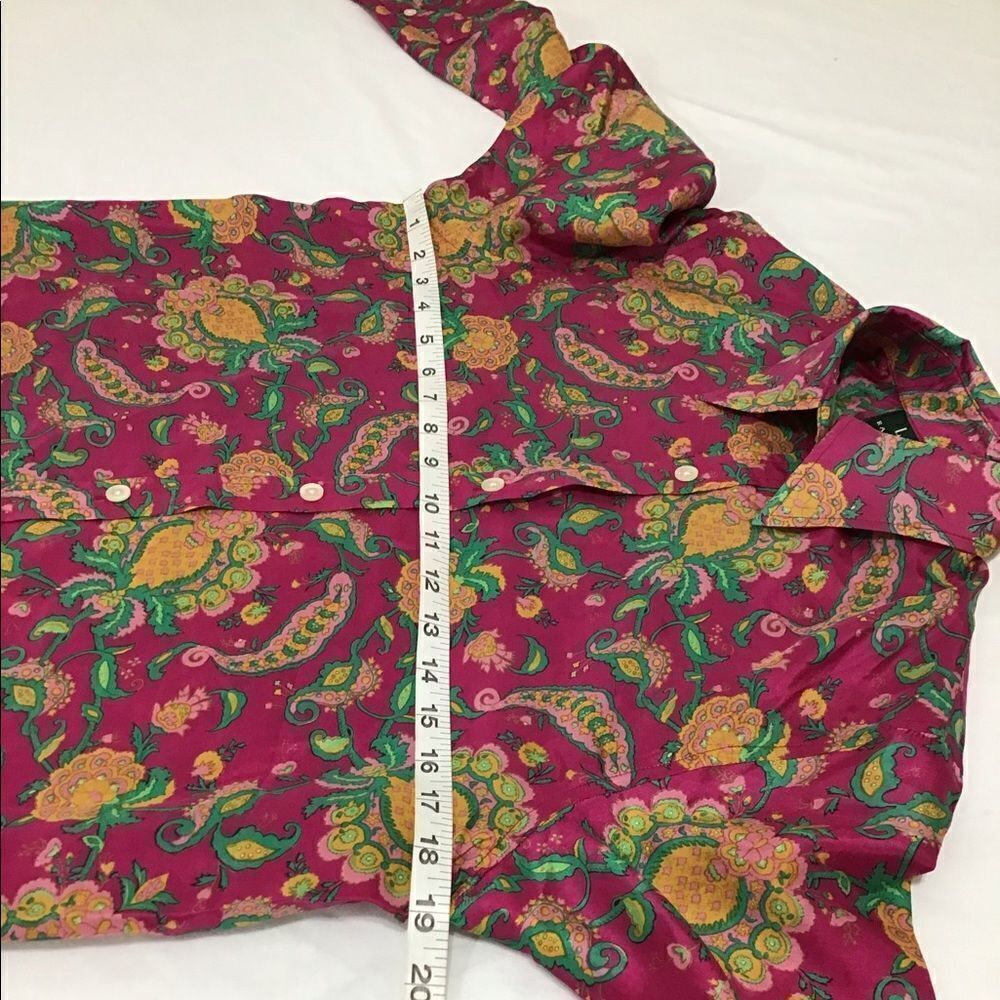 Ralph Lauren Pink Floral Long Sleeve Blouse 100% Silk Size Small - Picture 8 of 9